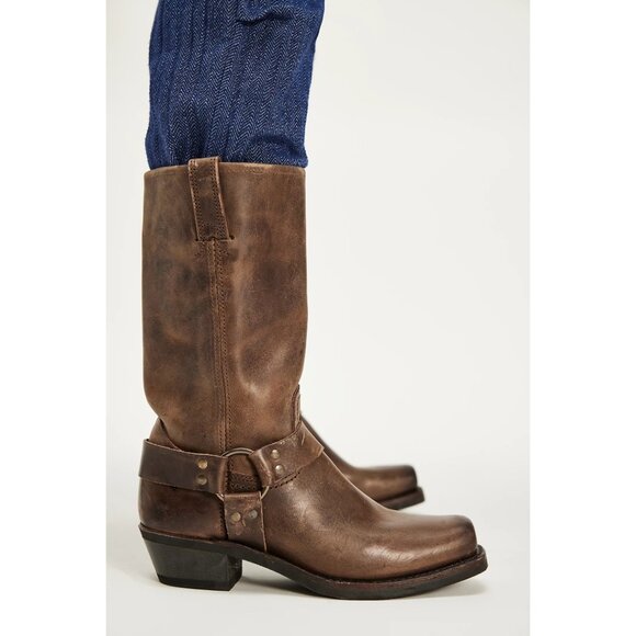NWT Frye Harness 12R Leather Boots 8.5 Dark Brown - Picture 1 of 10